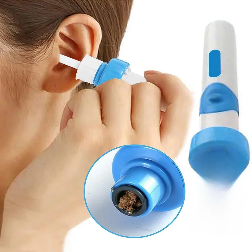 Limpador de ouvido elétrico sem fio, vibração segura, indolor, colher de ouvido de silicone,