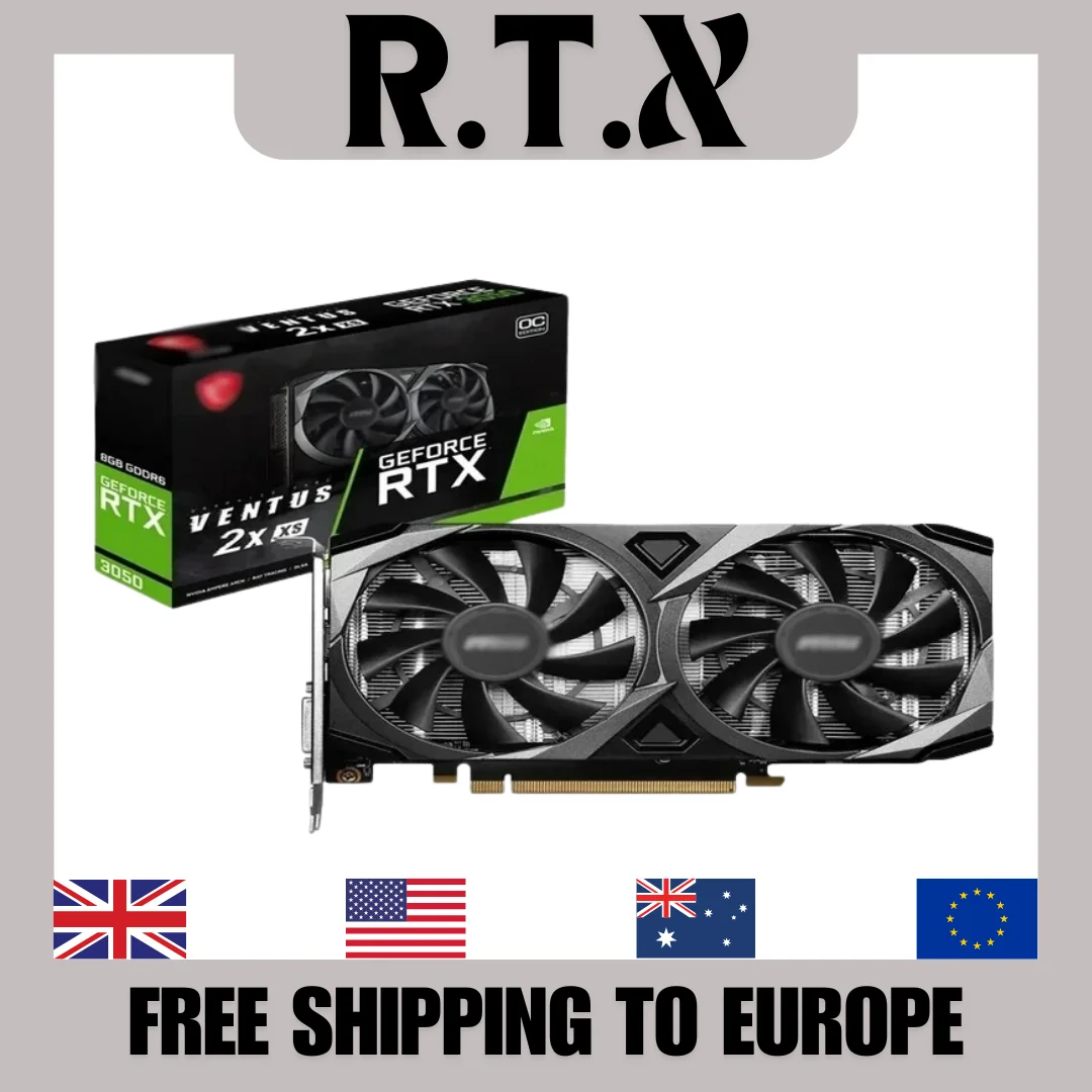 2024 USED GeForce RTX 3050 VENTUS 2X XS 8G OC Gaming Graphics Card 8GB GDDR6 128-bit HDMI DP PCI-E 4.0x8 6Pin Desktop