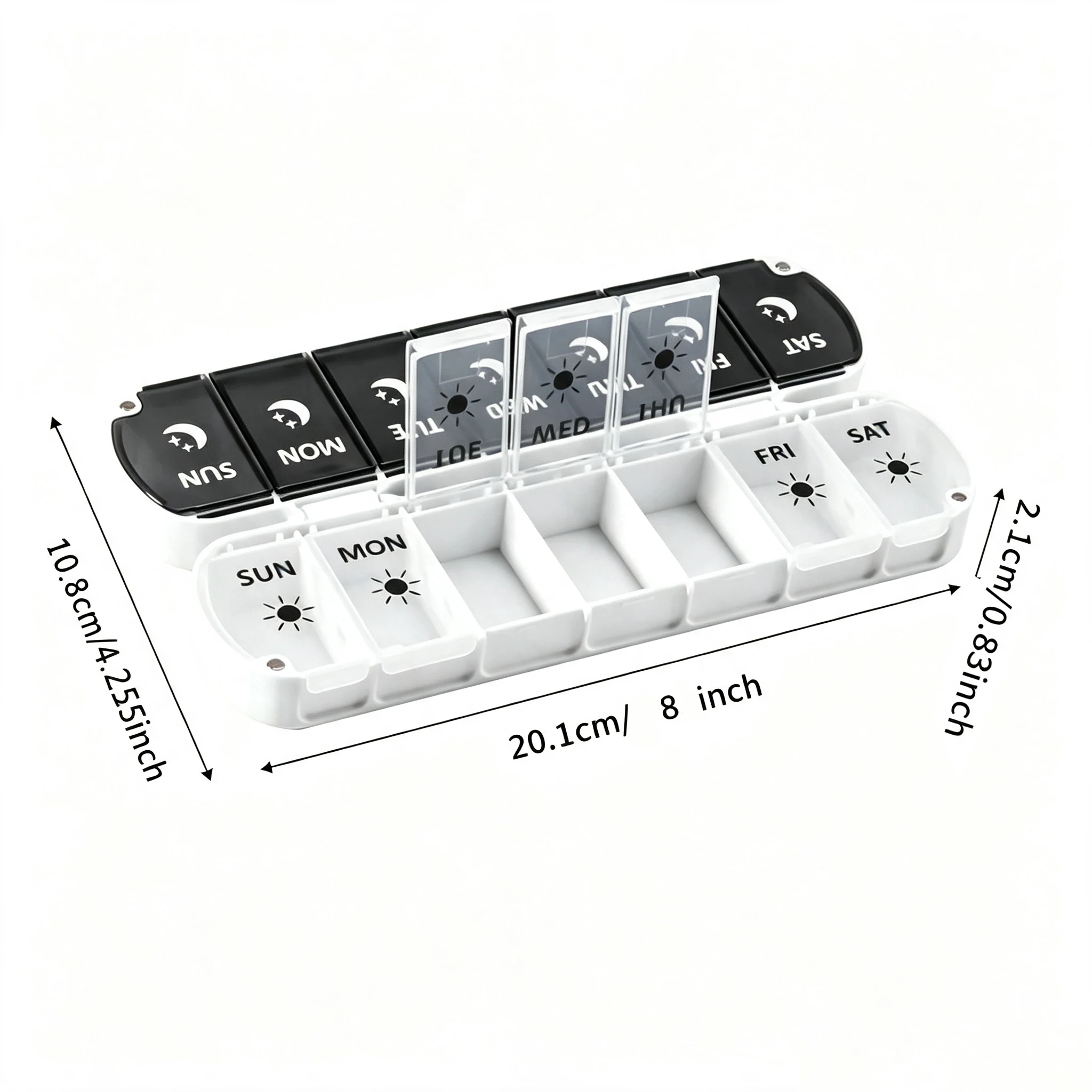 7 Days Weekly Pillbox Tablet Holder Medicine Storage Case Drug Container Pill Box Tablet Storage Box Organizer 14 Cells Pill Cas view 6