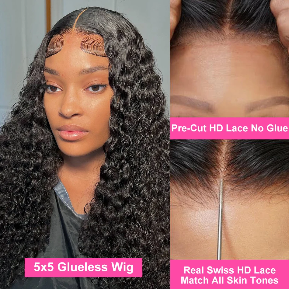 hd water wave wigs 13x4 13x6 lace frontal 30 40 inches 100% brazilian curly deep wave lace front human wigs on sale for women