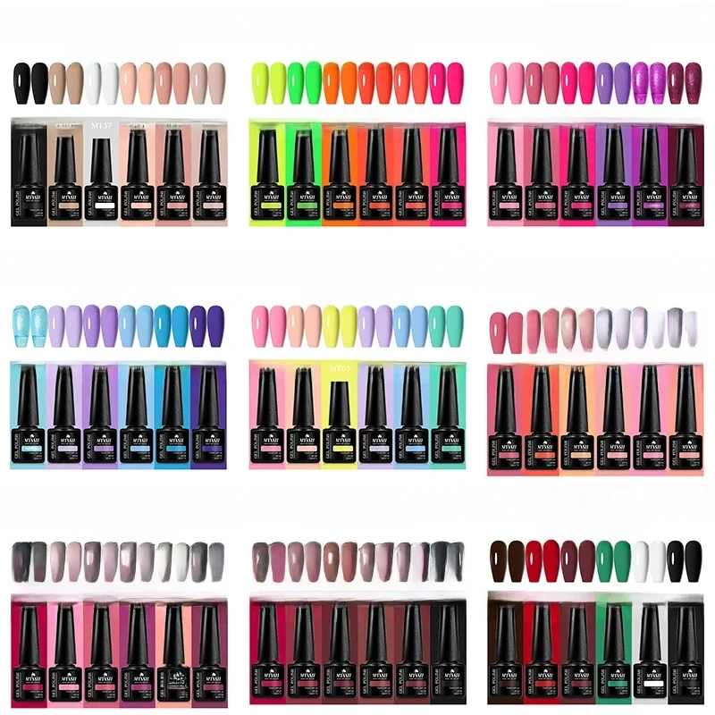 MTSSII 6 pièces/ensemble ensemble de vernis à ongles Gel coloré pour ongles Gel UV Semi Permanent LED Kit de vernis à ongles pour manucure fournitures d'ongles