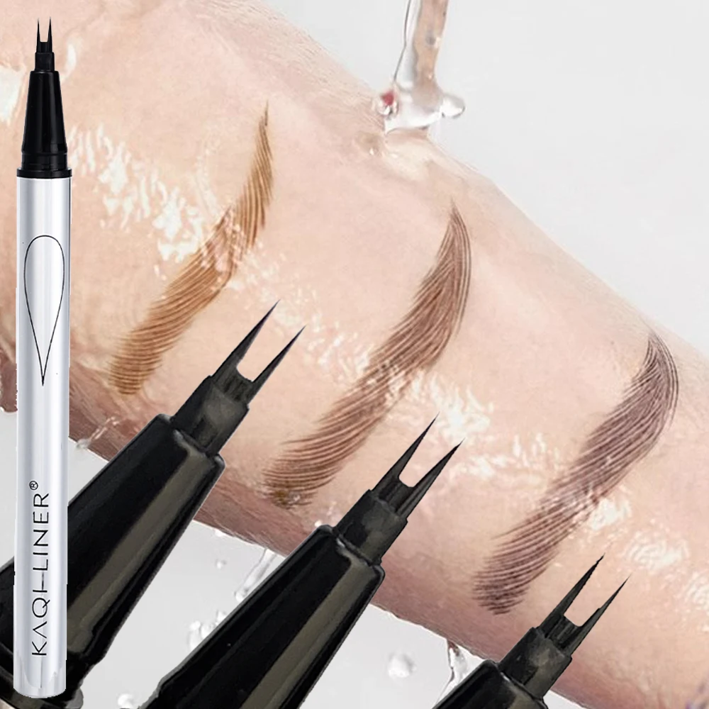 Wild Eyebrow Pencil 2 Point 0.01mm Ultra-fine Water Liquid Eyeliner Lower Lashes Pen Lasting No Blooming Eye Brows Makeup Novice