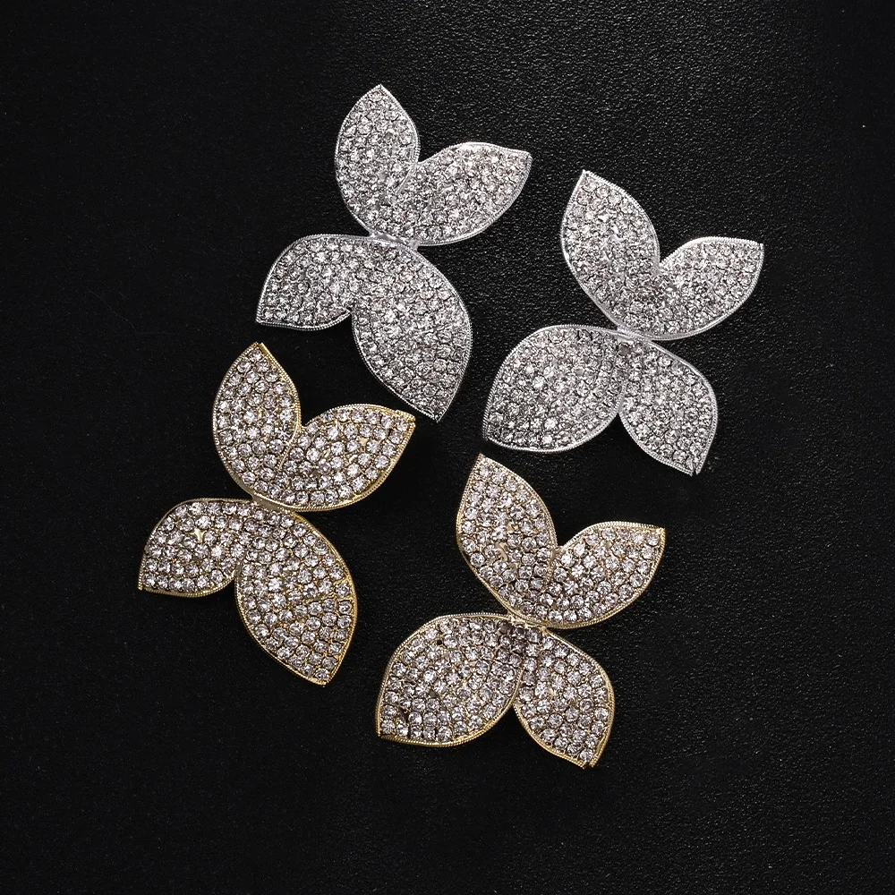 Stonefans Fashion Full Rhinestone Large Flower Earrings Stud Jewelry Exquisite Bridal Stud Earrings Weddding Accessories Gift - view 5