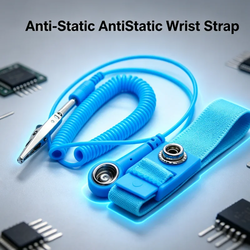 Anti-Static ESD Wrist Strap Adjustable Blue Grounding Band with 1.8m Cable and Alligator Clip