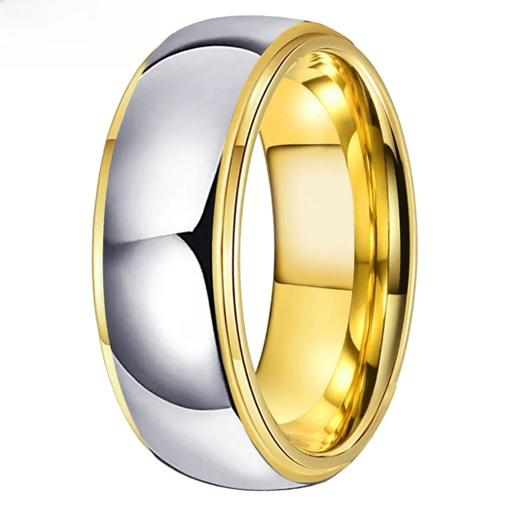 MenBand Fashion 6/8mm mężczyźni kobiety obrączka ślubna z węglika wolframu stopniowane błyszczące polerowane wykończenie komfortowy krój rozmiar 5-15 — zdjęcie 2