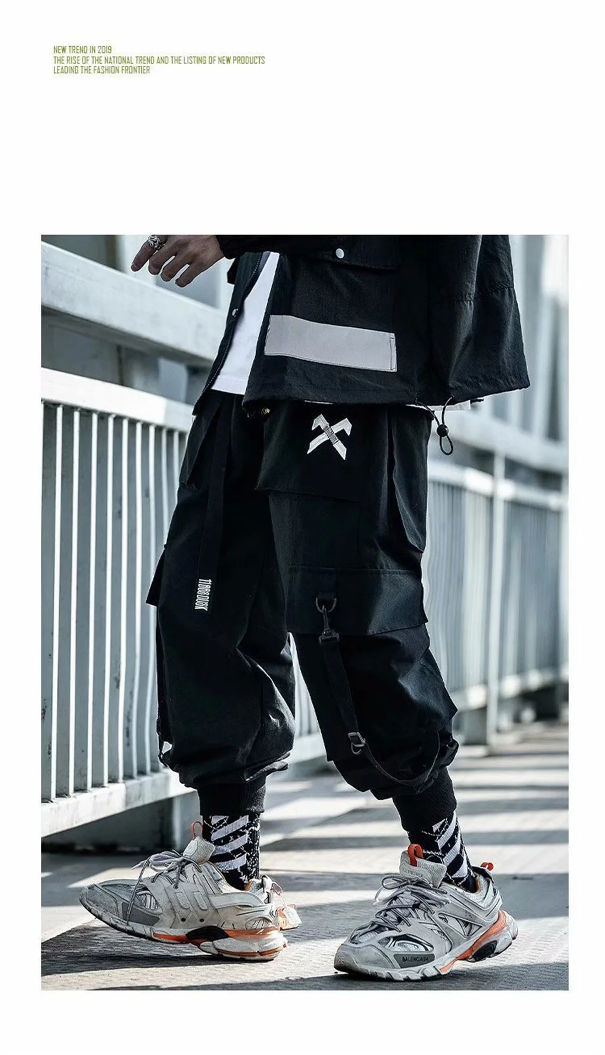 Men's Loose-fit Cargo Pants Trendy Hip Hop Style Embroidered Footwear Autumn/winter Baggy Sweatpants Baggy Pants Sports Girl