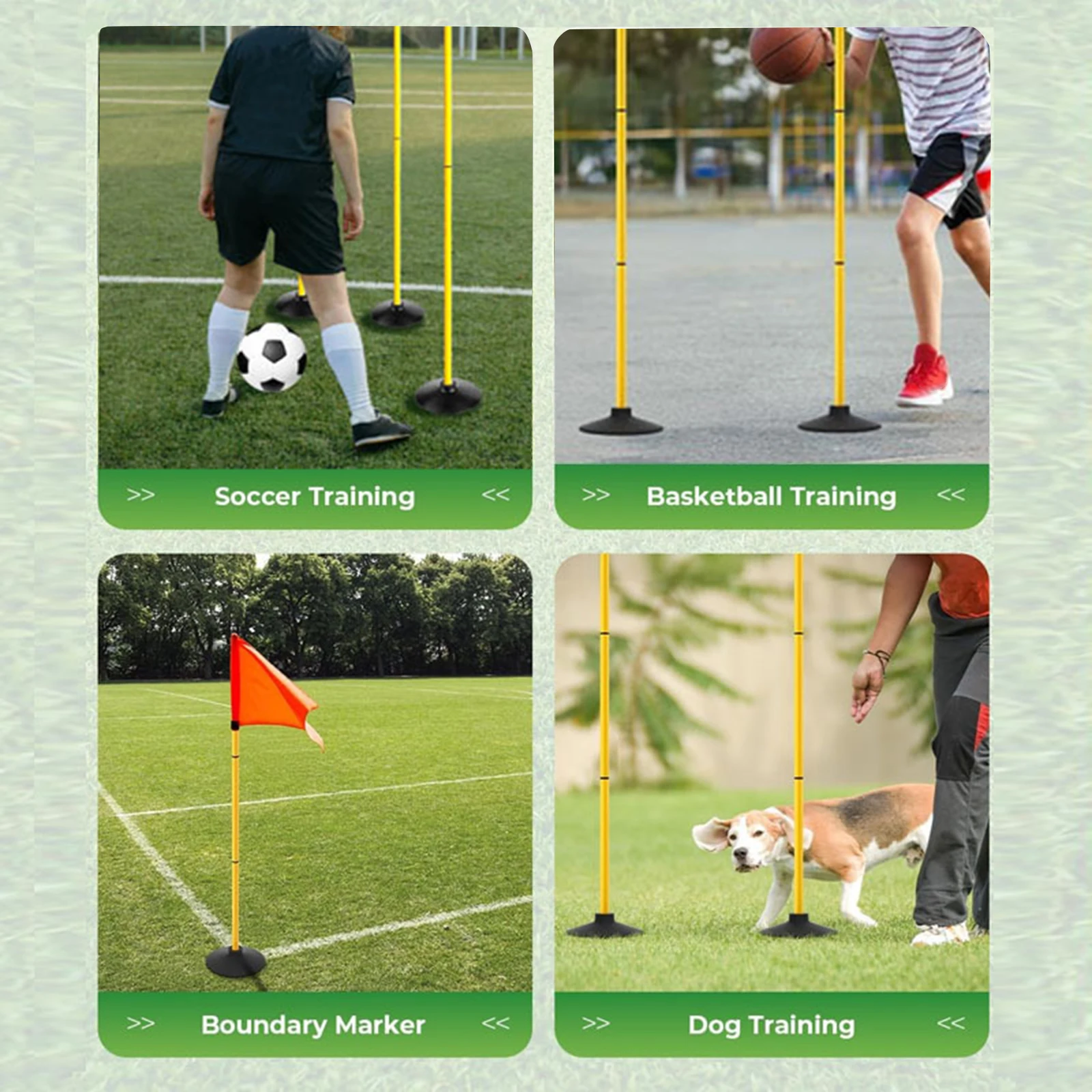 4 pçs pólos de treinamento de agilidade de futebol pólo de agilidade de futebol varas de velocidade de treinamento esportivo para jogos de equipe jogos ao ar livre