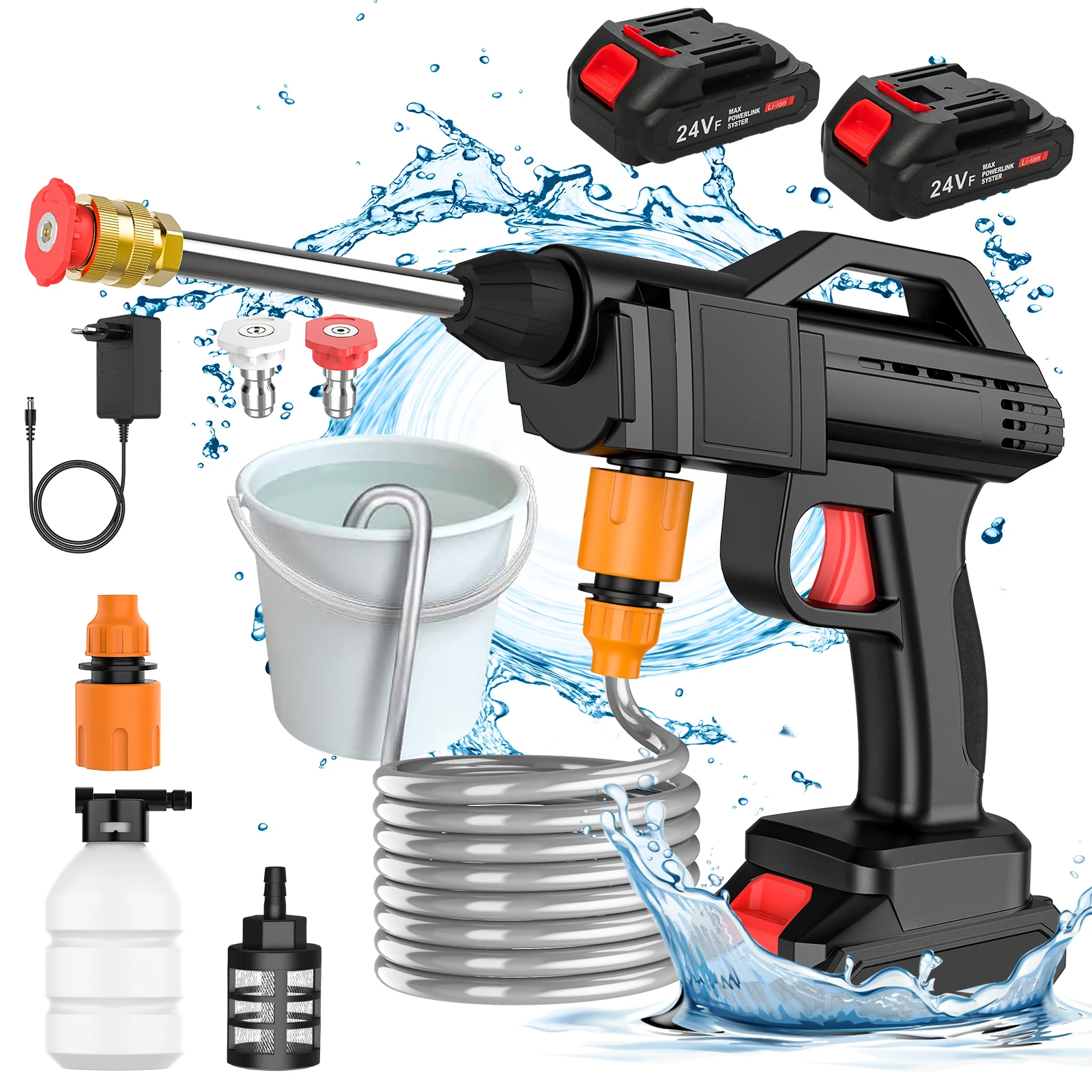 Pistola de agua a presión inalámbrica para lavado de autos, compatible con batería Makita de 21V