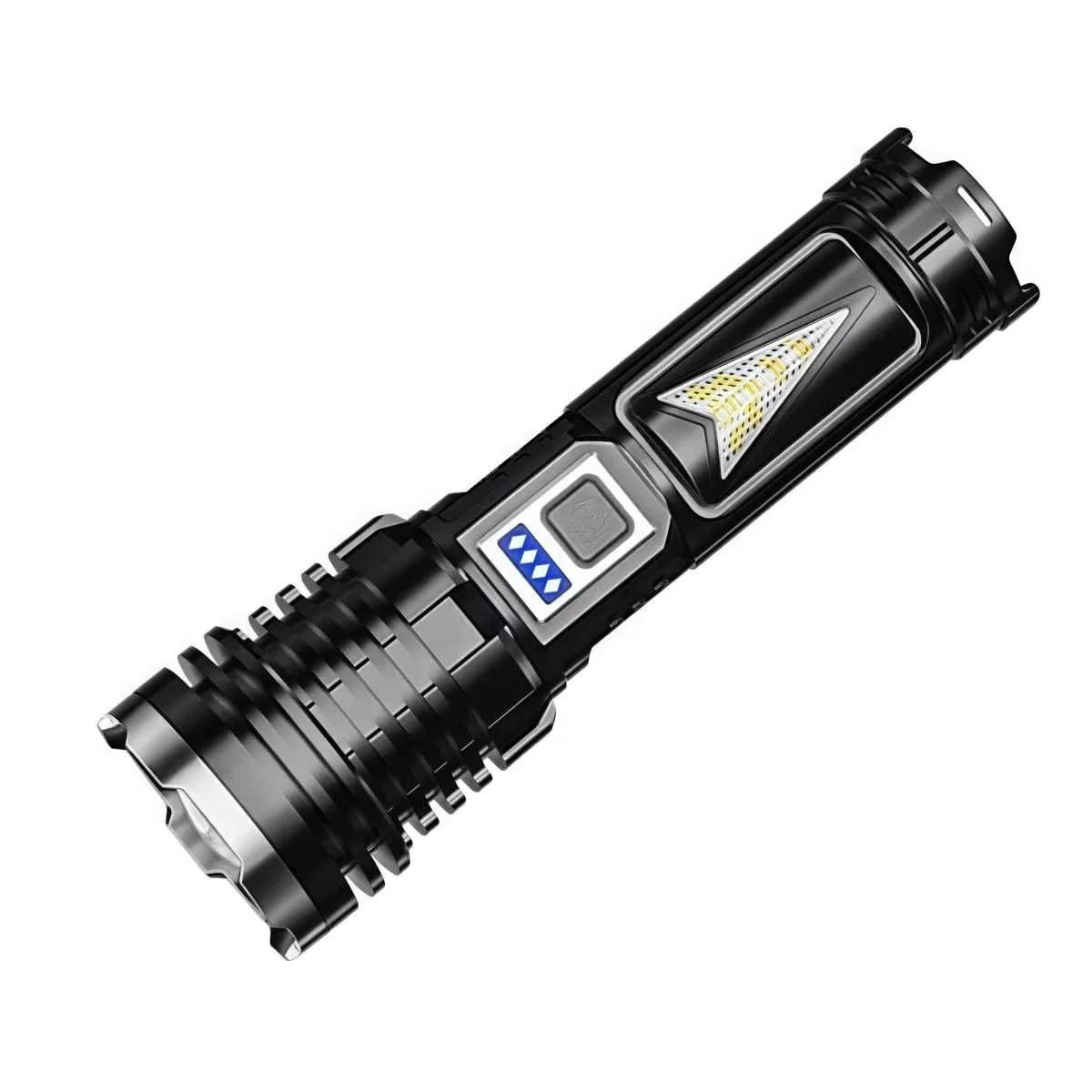 High Power White Laser LED Flashlight Built-in Battery USB Rechargeable Strong Light Tactical Torch Outdoor Camping Hiking Lamp