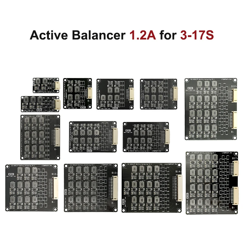 Balancer activo 1.2A para Lifepo4 3S 4S 5S 6S 7S 8S 9S 10S 12S 13S 14S 16S 17S, tablero de balance inductivo BMS Li-ion 6