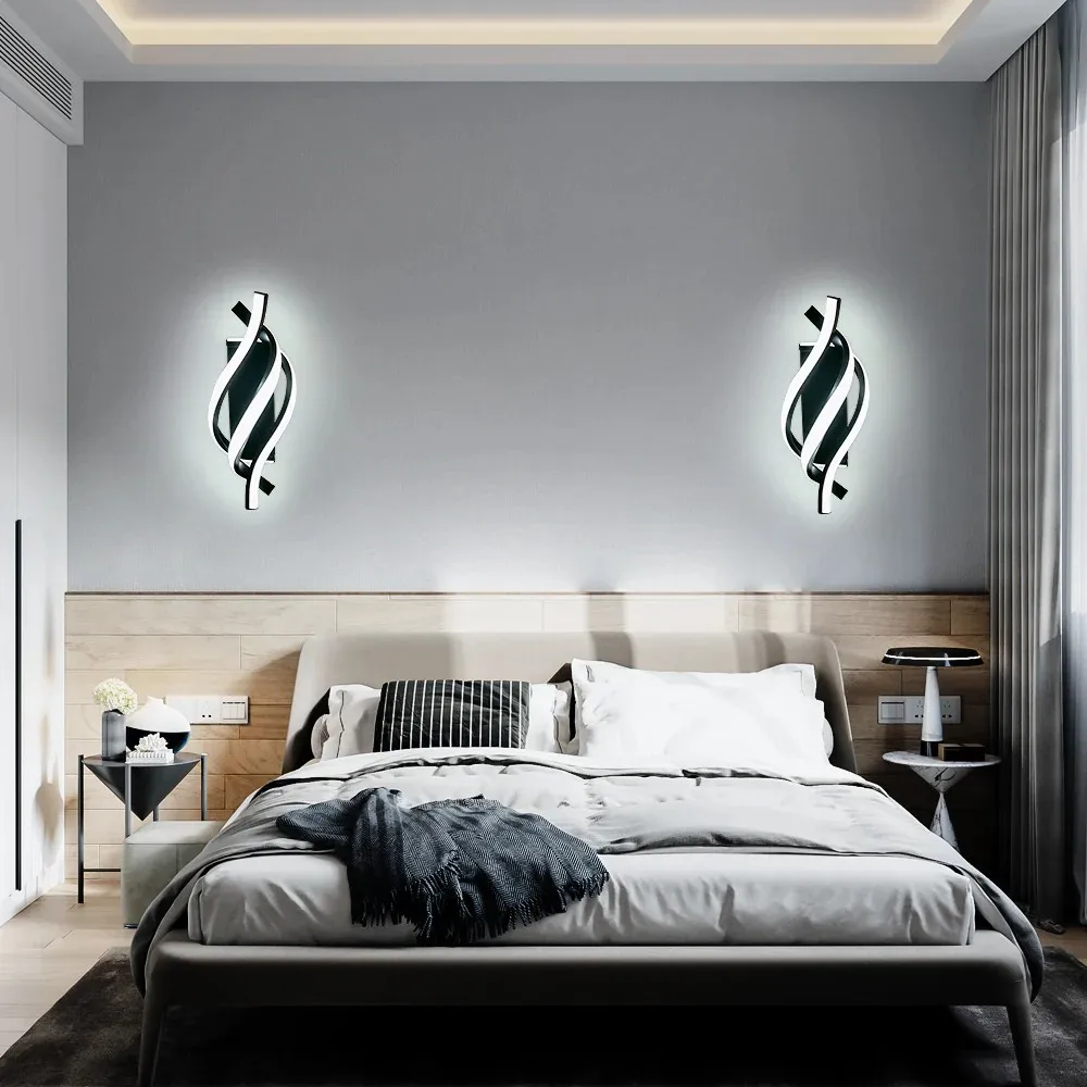 Moderne Wandleuchte, weiße LED-Wandleuchte für den Innenbereich, 22 W, weißes Licht, 6500 K, für Flur, Schlafzimmer, Wohnzimmer, Treppen – Detail 10