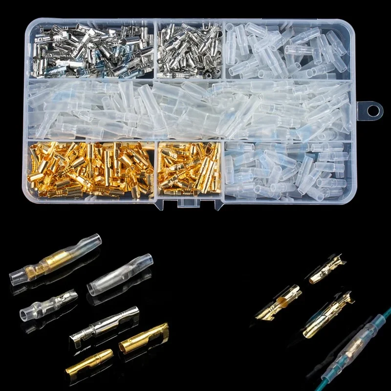400 sztuk w pudełku ZiiZ 4.0 bullet zaciskany terminal samochodowy przewód elektryczny średnica złącza 4mm żeński + męski + obudowa zacisk do tłoczenia na zimno — zdjęcie 2