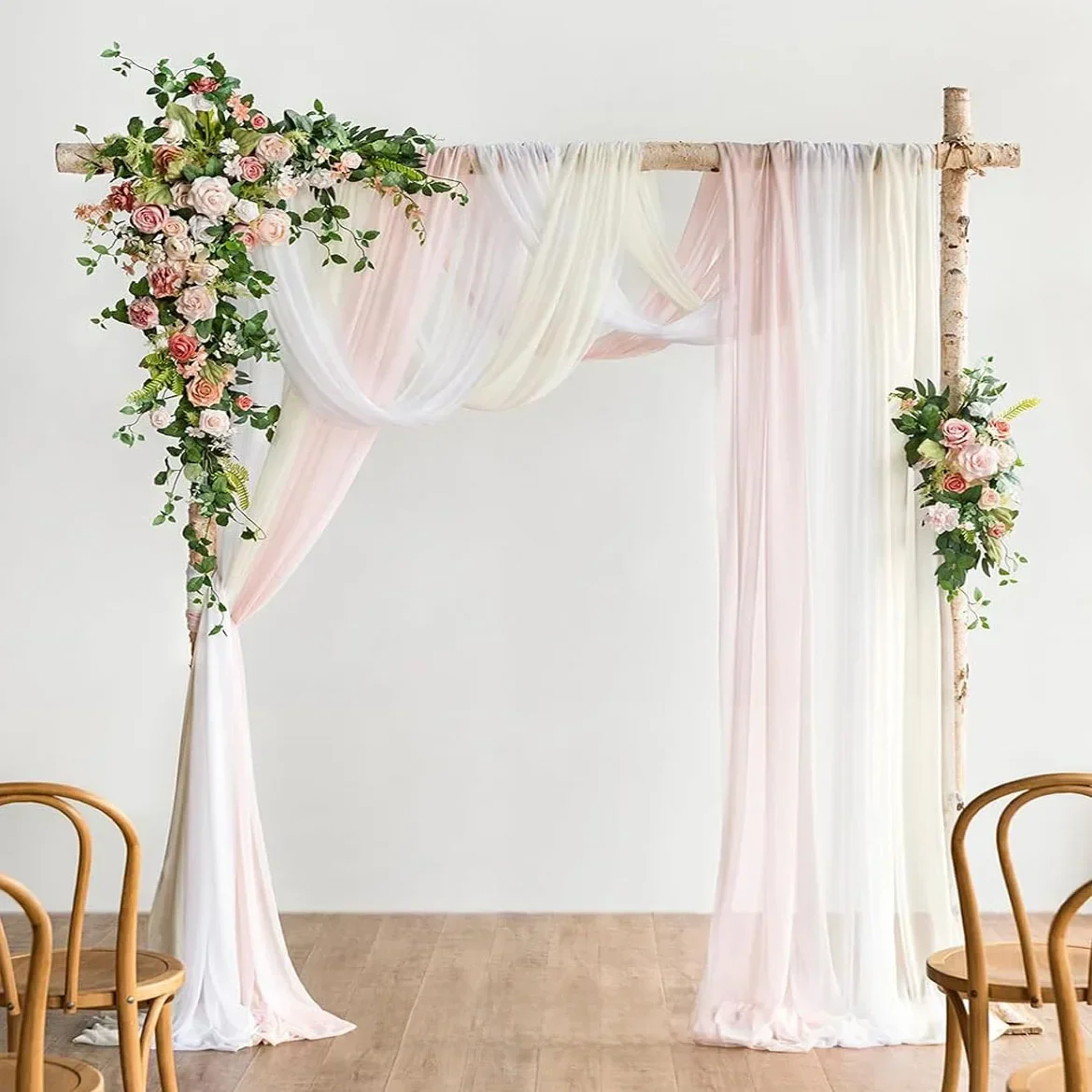 Rideaux en arc transparent pour mariage, 6/10 mètres, élégants, en tissu Polyester, essentiels de fête, décoration suspendue