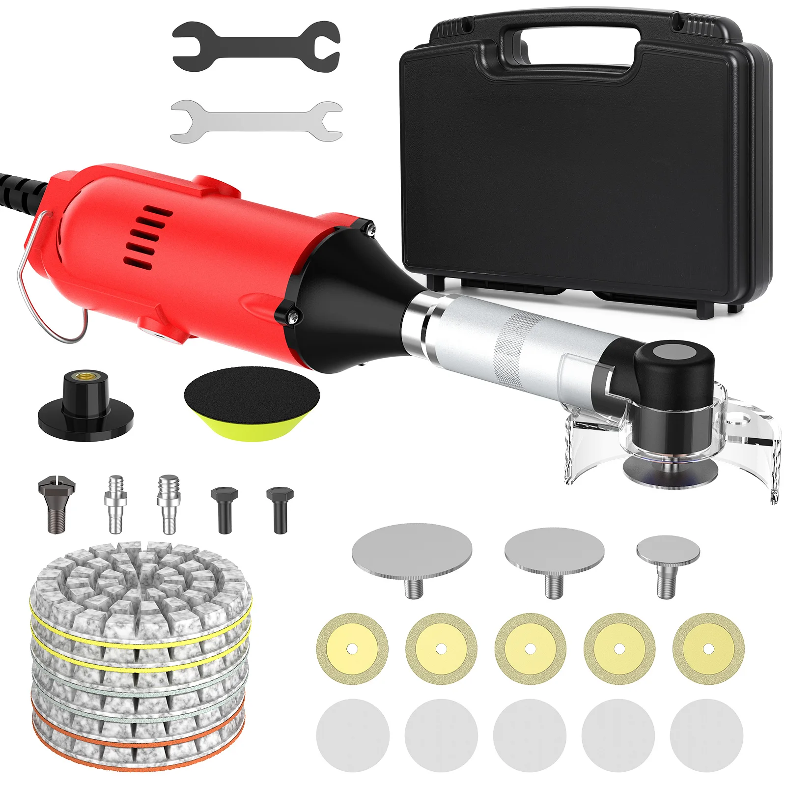 90 °   Outil de beauté pour carrelage en céramique, meuleuse droite électrique 350W, machine à meuler à 6 vitesses réglables, éclairage, meuleuse, ponceuse, polisseuse