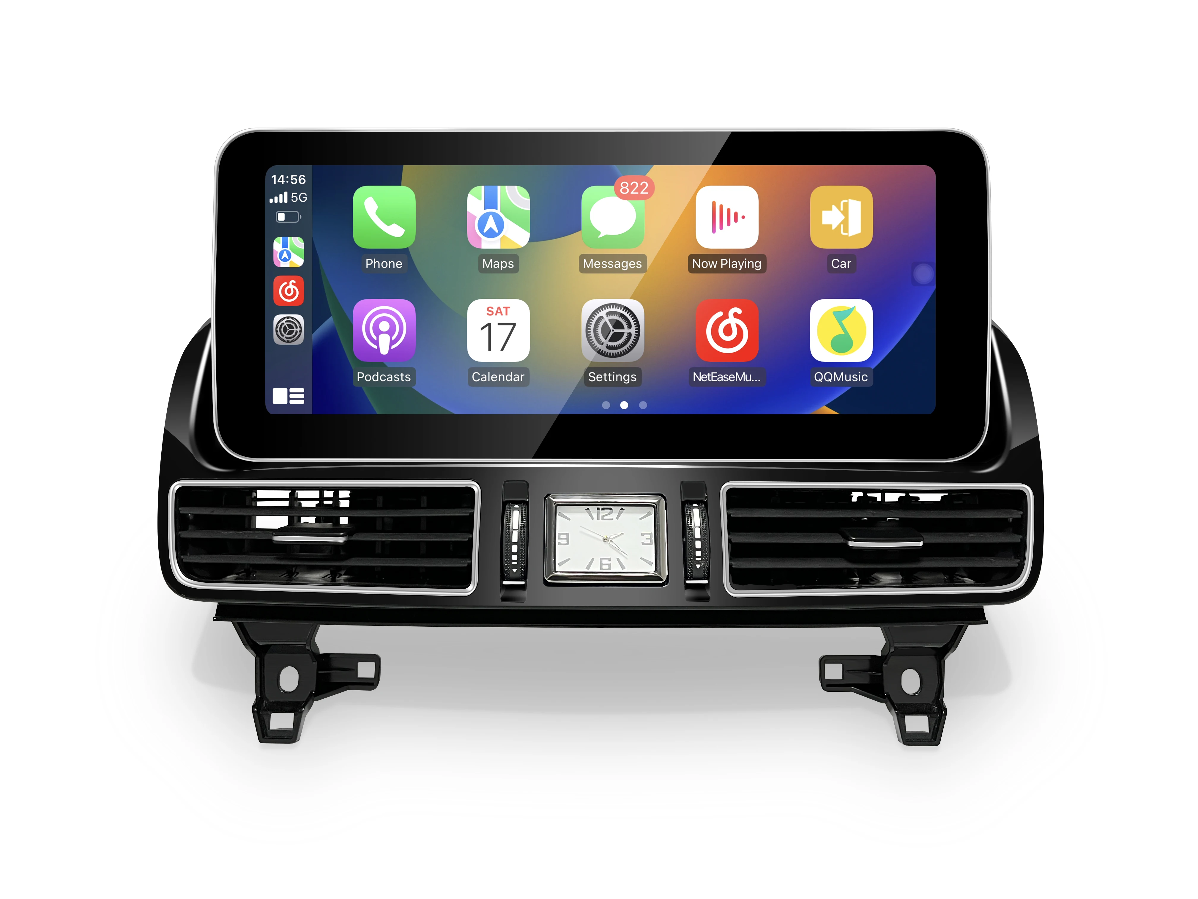 Wireless Apple CarPlay and Android Auto upgrade for Mercedes GLS and GLE, 12.3-inch Android display, full‑screen and split‑screen support.