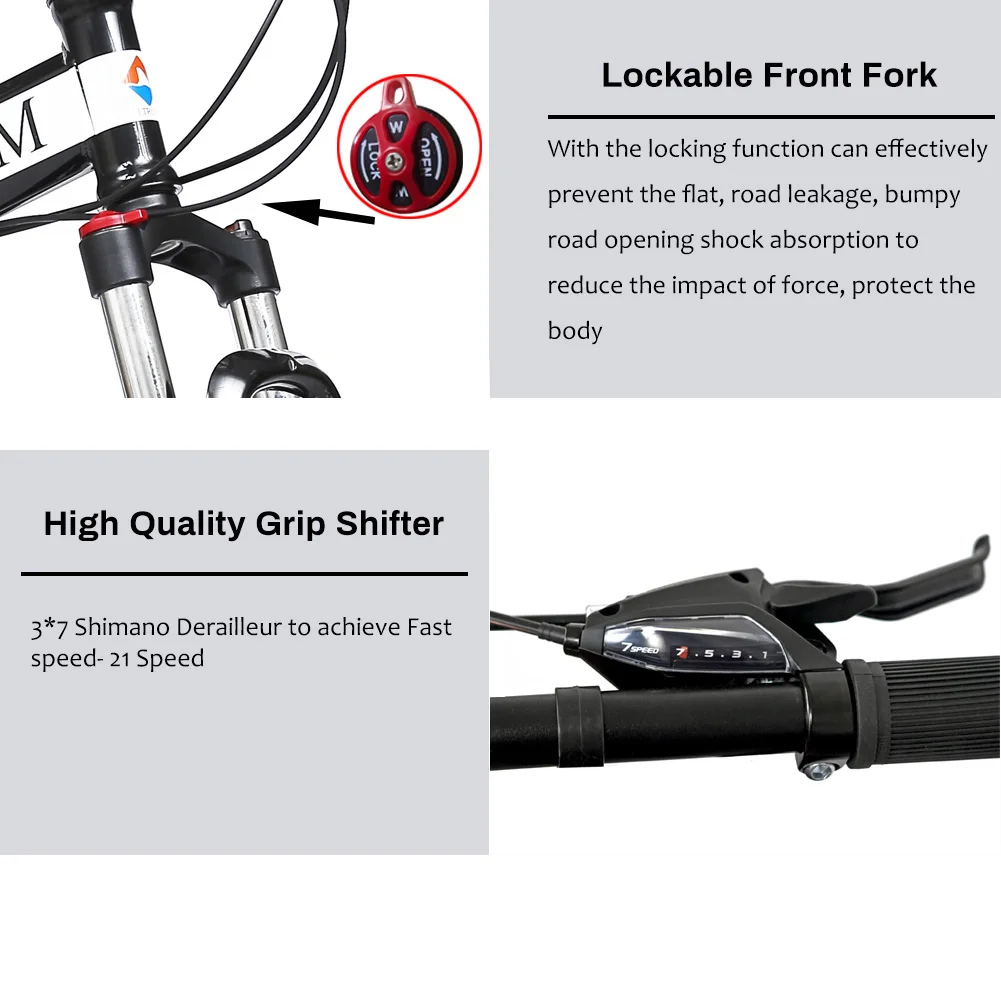 X9 21Speed Shimano للطي دراجة هوائية جبلية مكبح قرصي 26 بوصة دراجة ماركة الدراجات للنساء الرجال الاطفال |   دراجة ألتروزم #4