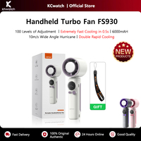 KHwatch Portable Handheld Turbo Fan 100 Speed Adjustable 0.5 SlIce Feeling Rapid Cooling Portable USB Charging Fan 6000mAh FS930