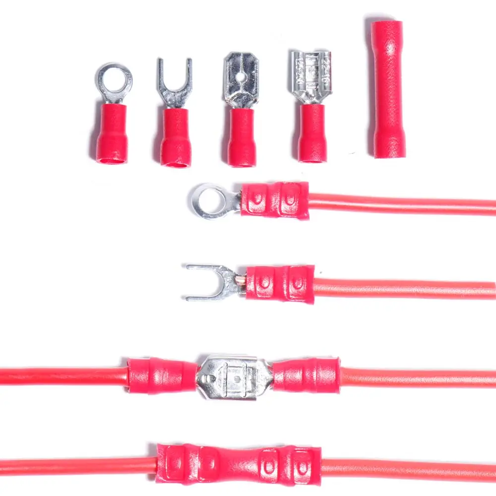 Quick Splice Wire Crimp Terminals Connectors Heat Shrink Tube Electrical Repair Kit Mixed Disconnect Insulated Butt Bullet Spade