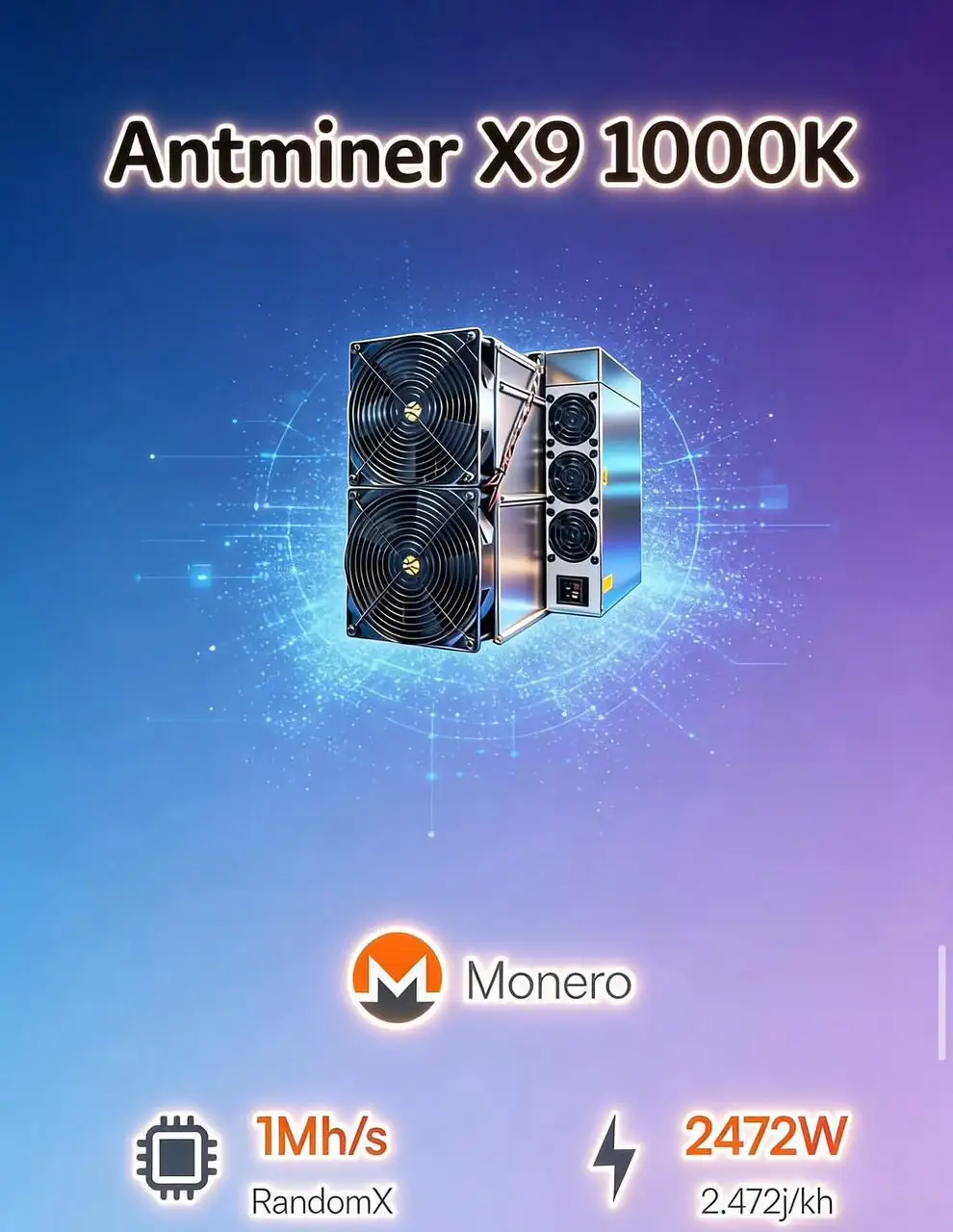 Buy 3 get 2 Free Bitmain Antminer X9 XMR Miner