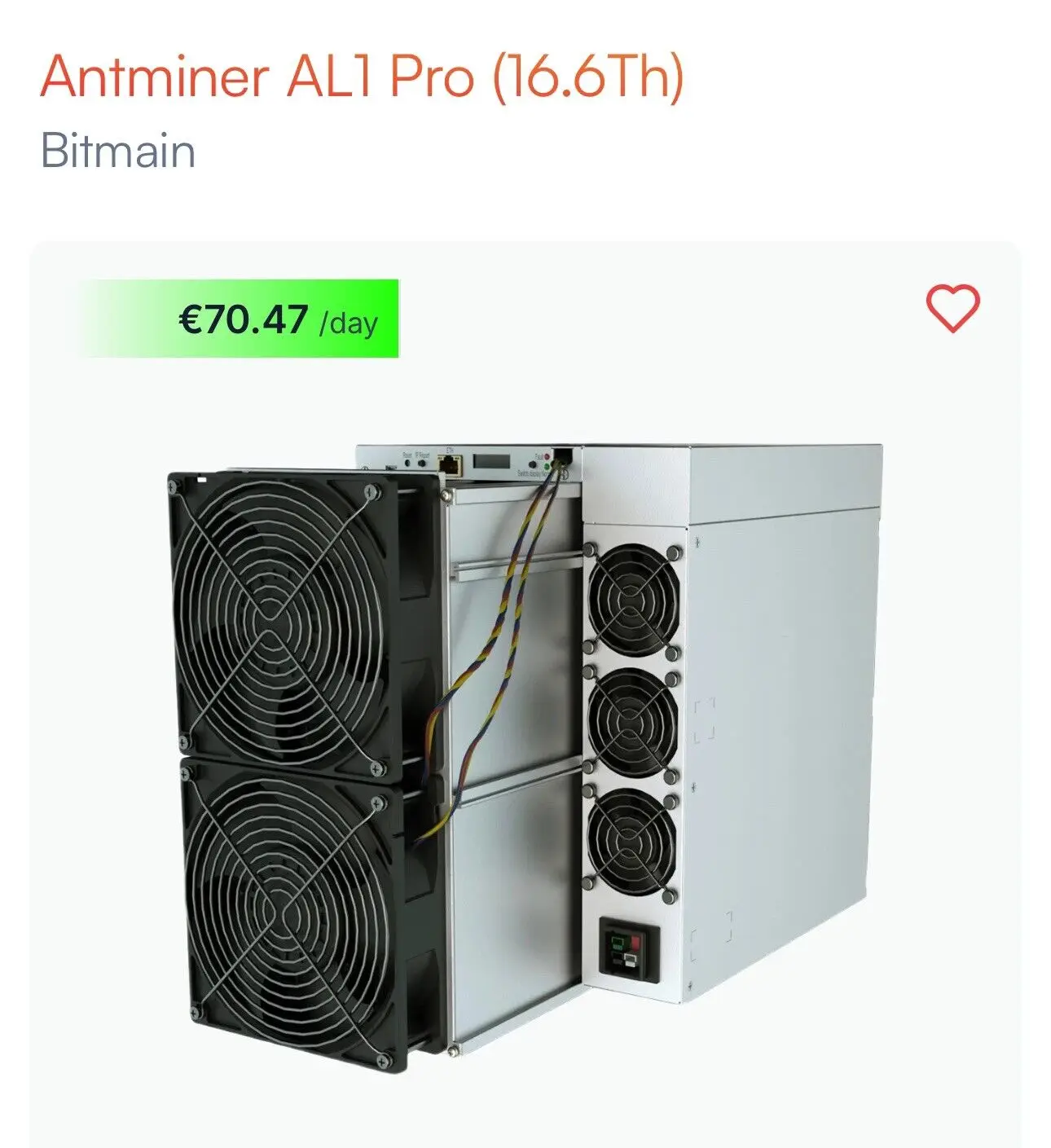 

Wa Buy 2 Get 1 Free Antminer Al1 Pro (16.6Th) Bitmain