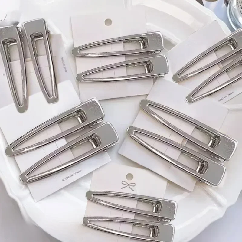 Pinces à cheveux en métal de style millénaire, épingle à cheveux en argent, drapeau de qualité supérieure, doux et cool, accessoires de luxe légers, Y2K, haute qualité