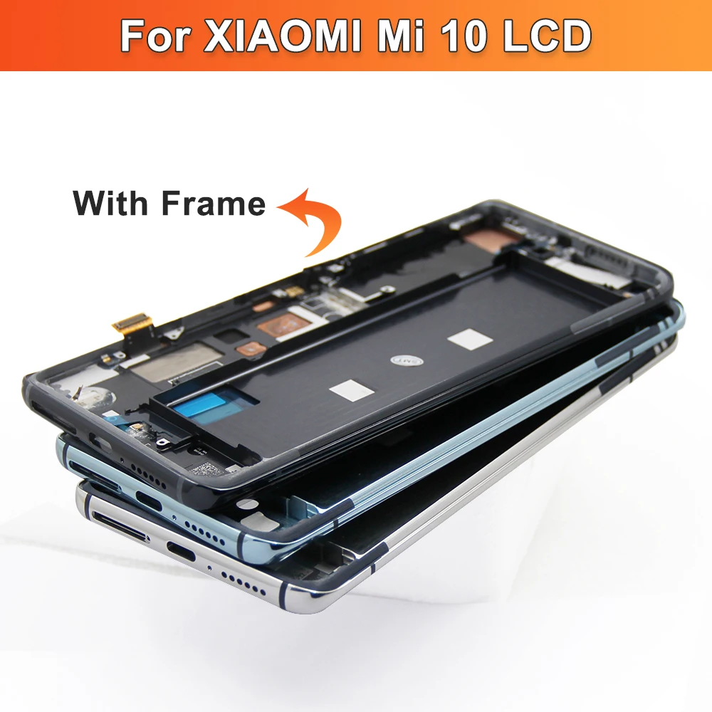 100% Tested LCD+Frame For Xiaomi MI 10 5G LCD Display Screen Assembly Replacement For Xiaomi mi10 5G M2001J2G Display