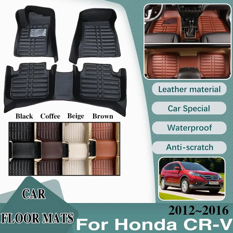 

Car Mat For Honda CR-V CRV CR V MK4 2012~2016 LHD Leather Floor Pad Waterproof Wear-resistant Spare Replacement Auto Accessories