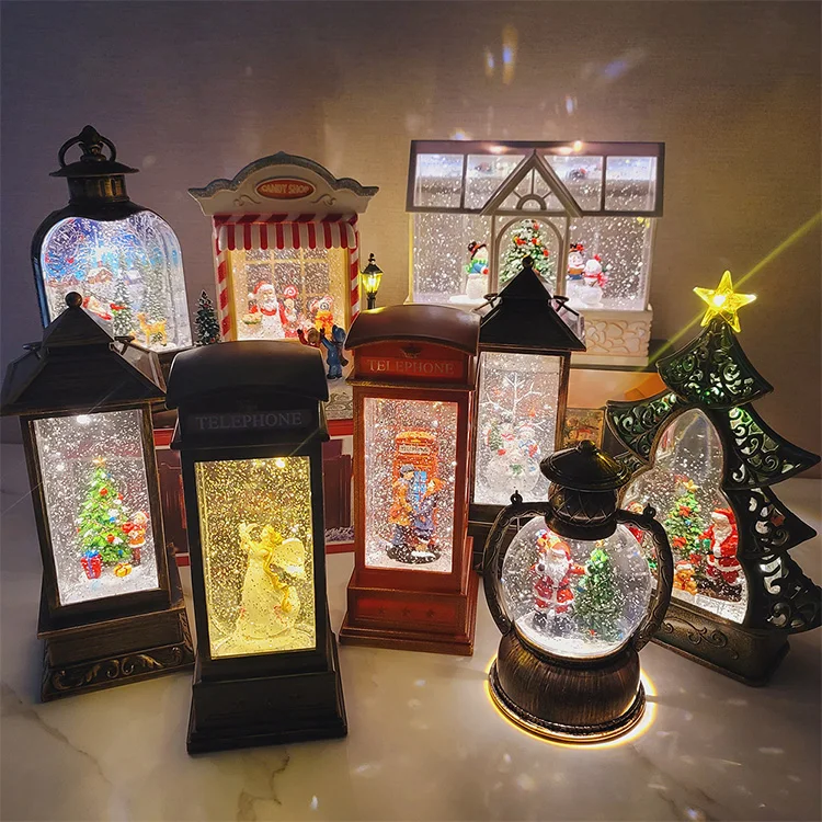 Christmas Music Box 12 Carole Music Box LED Crystal Water Ball Interior Accessories Muse Light