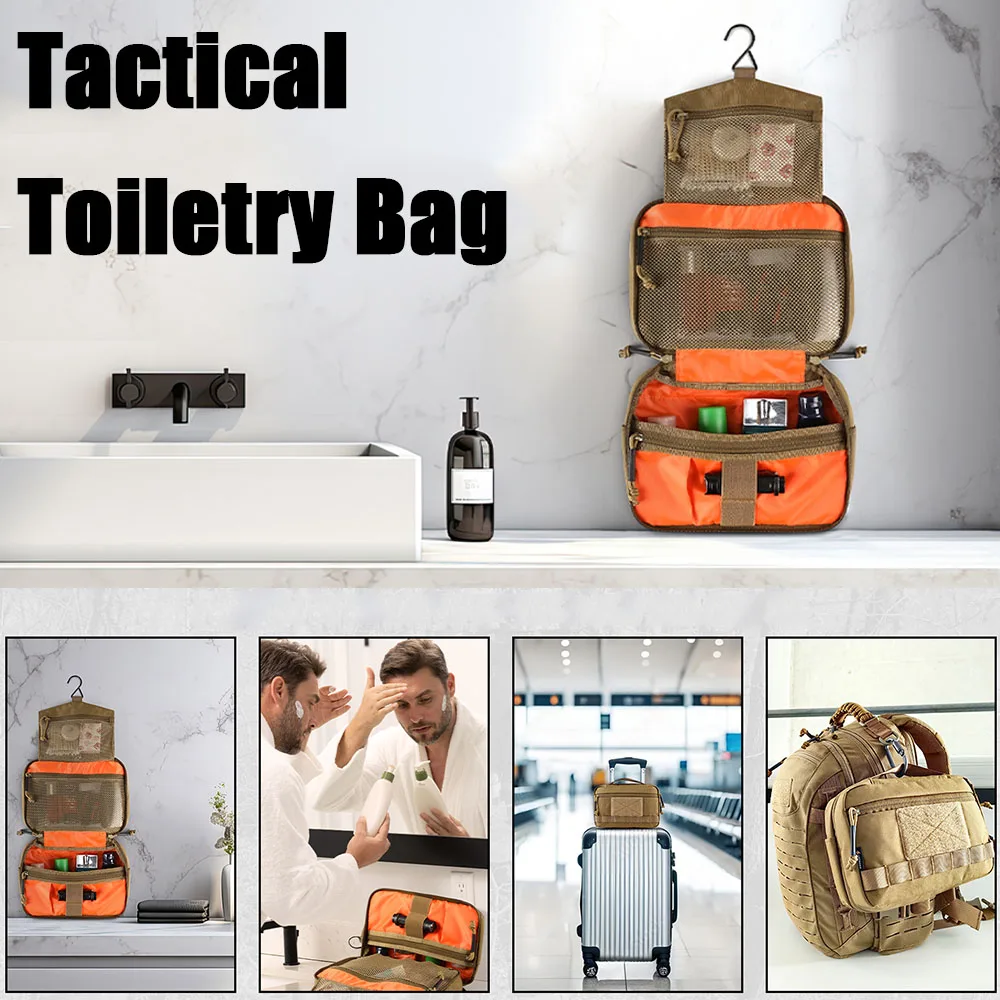 

Tactical Toiletry Bag Hygiene Bag Military Tool Molle Pouches Small Dopp Kit Travel Shower Bag for Men ,Outdoor Gear Pack