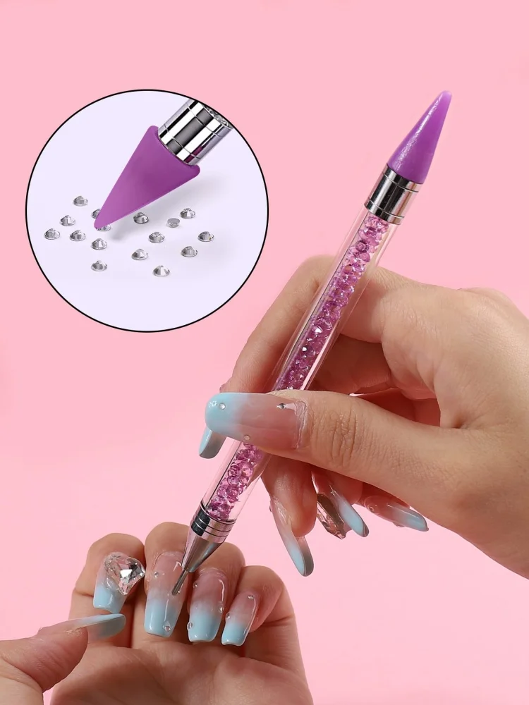 1 Stück Wachs-Nagelstecker-Applikator, Doppelendiger Wachsstift für Strasssteine, Kristall- & Edelstein-Nagelkunst-Werkzeug für DIY-Maniküre – Detail 4