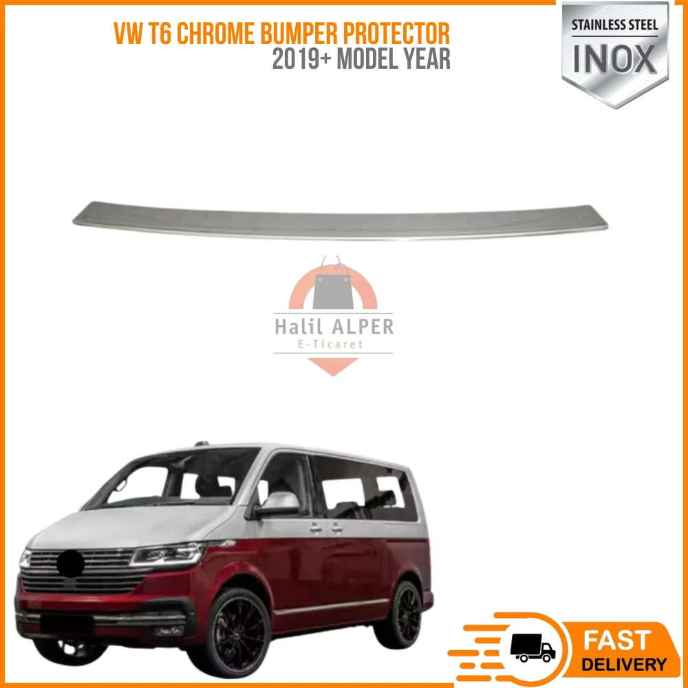 

For VW T6 2019 and up. Chrome bumper protector Stainless steel. A quality. Happy car parts high quality satisfaction