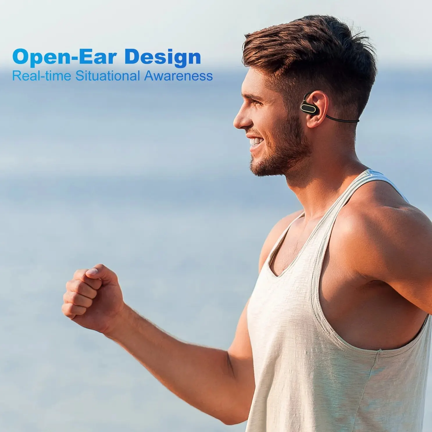 سماعات رأس لاسلكية التوصيل الجوي ، سماعات الأذن الرياضية H1 ، بلوتوث 5.3 ، صوت ممتاز ، ميكروفون مزدوج ، مكالمة ، تقليل الضوضاء ، جديد