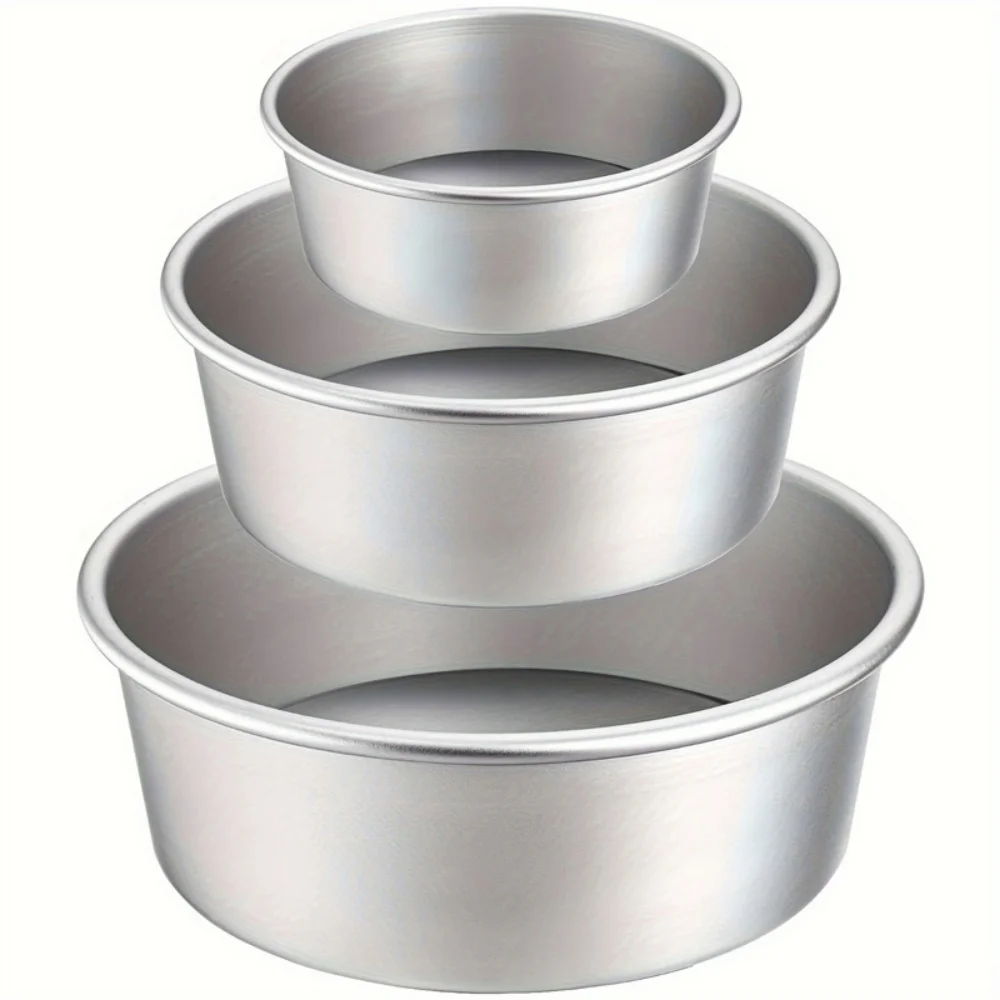 1/3pcs Round Aluminum Cake Molud with Removable Bottom 4/6/8/10inch Hard Anodized Aluminum Cake Mold Non-stick Cake Pan Bakeware