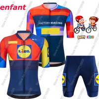 2025 Kids LIDL Team Cycling Jersey Set USA Short Sleeve Boys Girls Clothing Children Bike Suit MTB Maillot