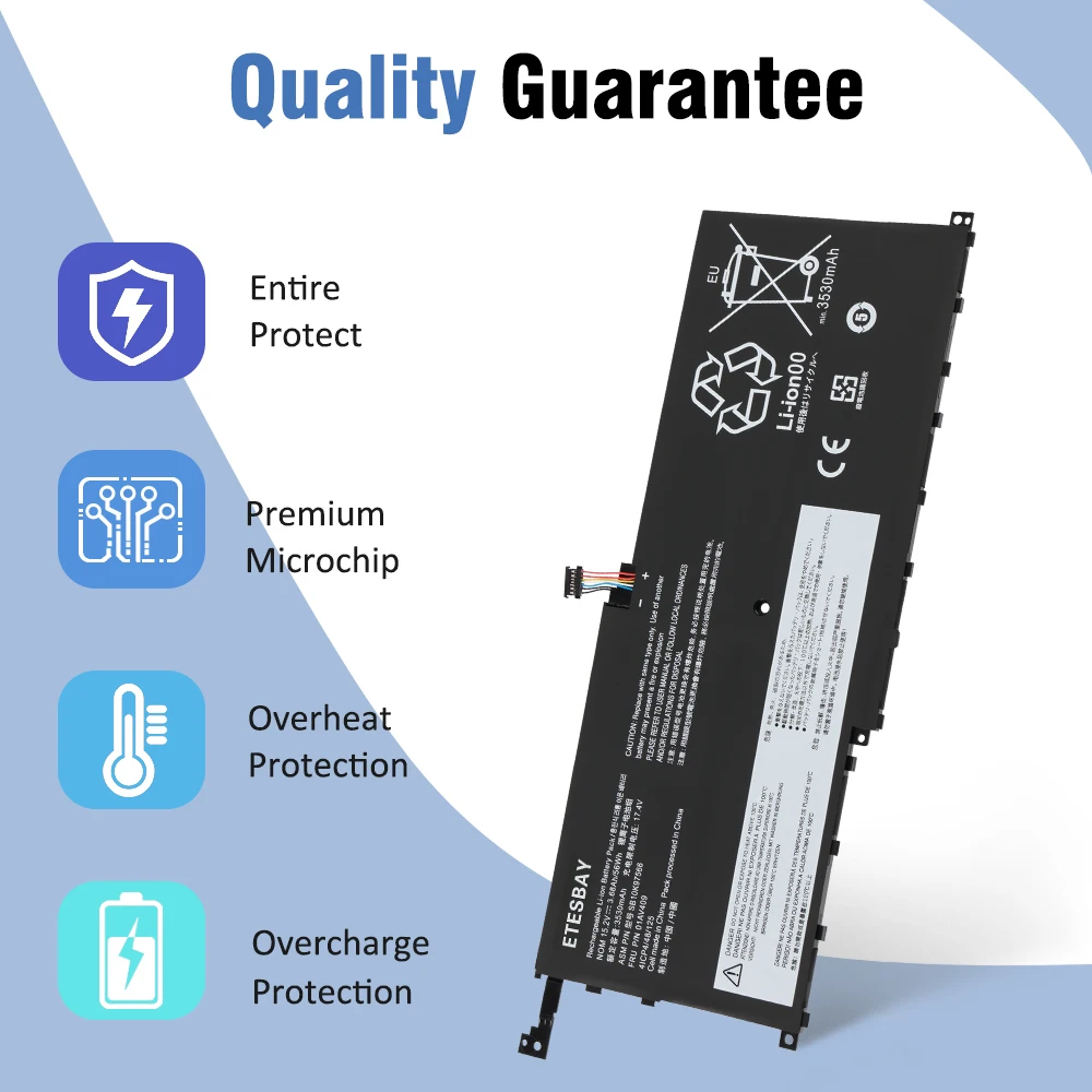 ETESBAY 01AV439 01AV410 Laptop Battery For Lenovo ThinkPad X1 Carbon Gen 4 2016 Series 01AV409 4ICP4/48/125 SB10K97566 56WH