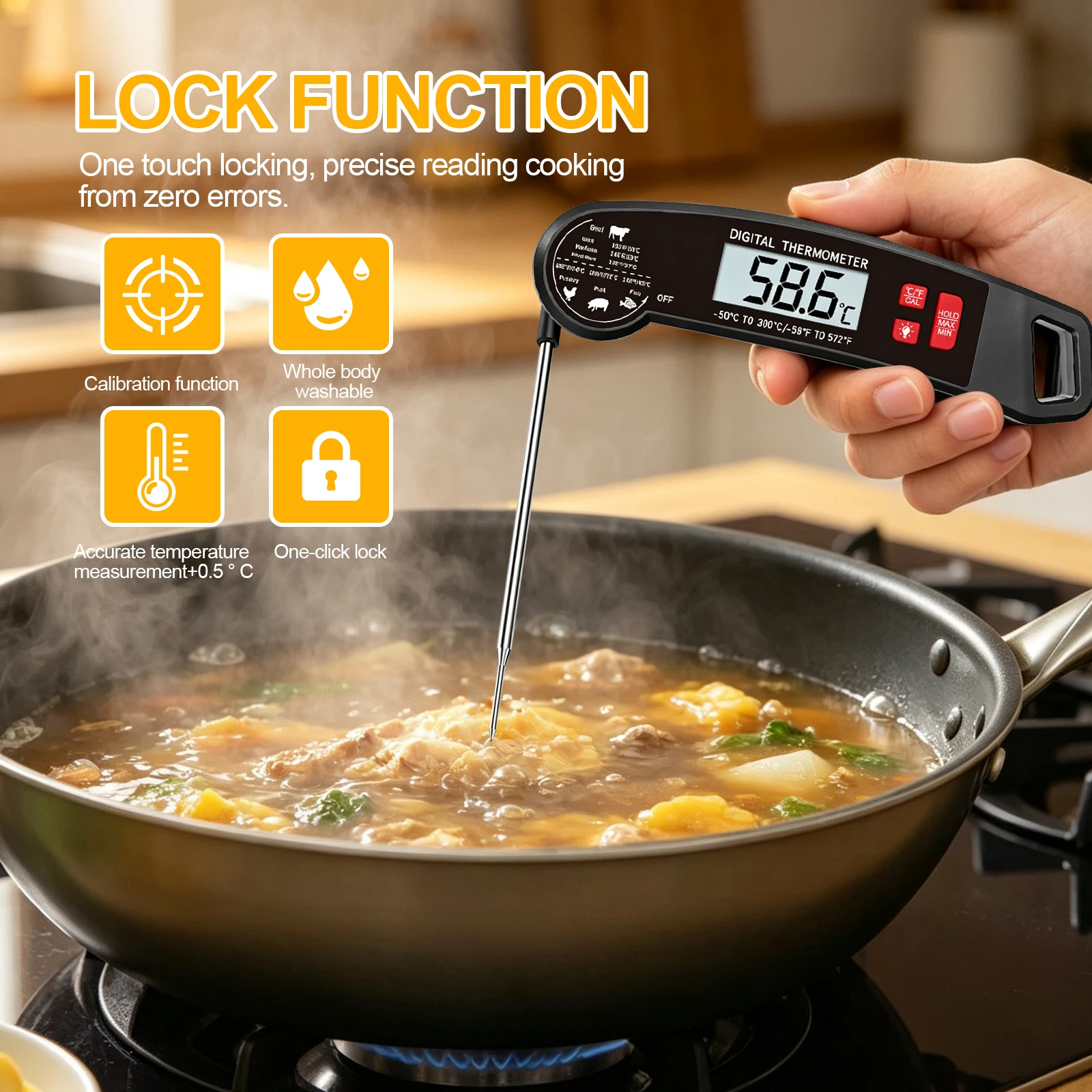 Termómetro Digital de Lectura - Camping Cooking Portable reseña y precio