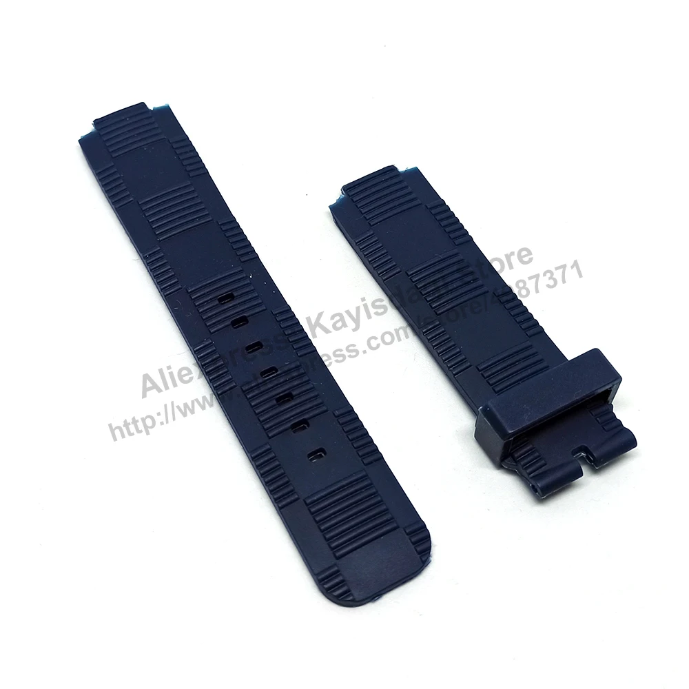 12mmx21mm Navy Blue HQ Rubber Watch Band Strap Compatible For LV Tambour Series