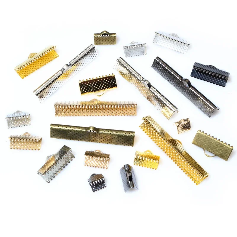 50pcs Cove fermoirs cordon fin bouchons String ruban en cuir Clip bricolage fabrication de bijoux fournitures pour collier Bracelet connecteur résultats