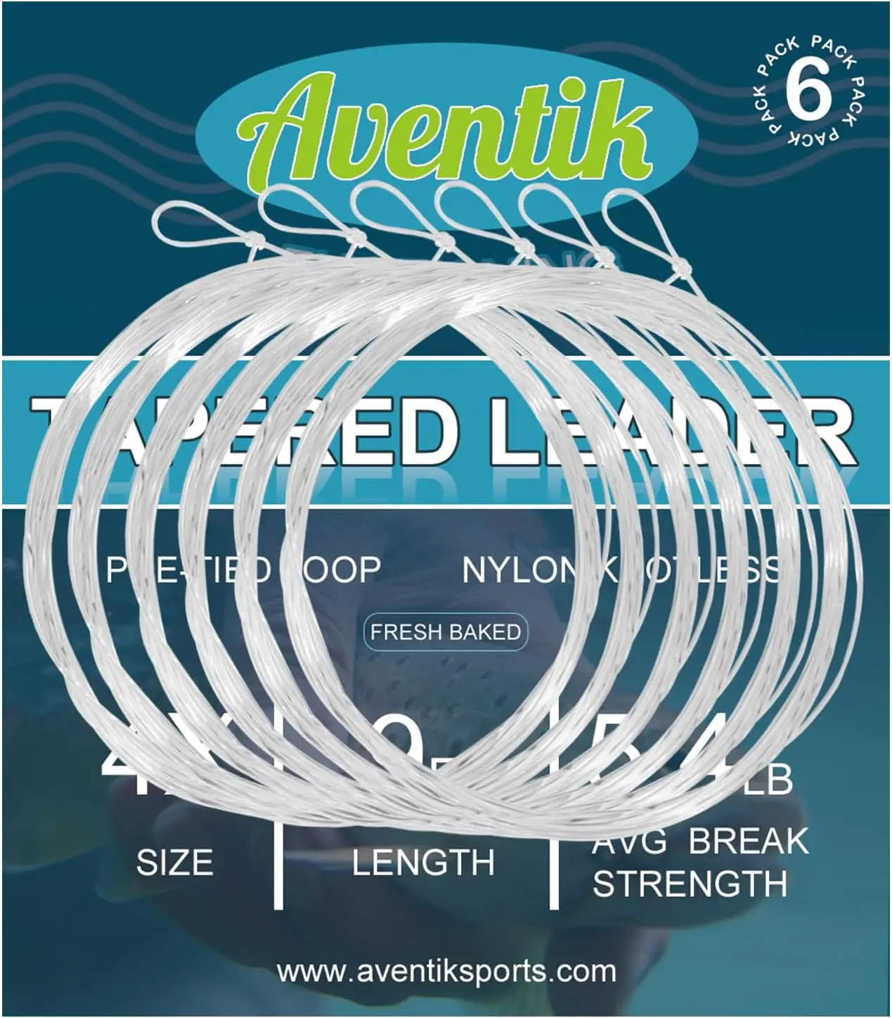 Aventik 9ft 12ft 15ft PreTied Loop Clear Tapered Fly Fishing Leader Line Made Of Nylon 6pcs