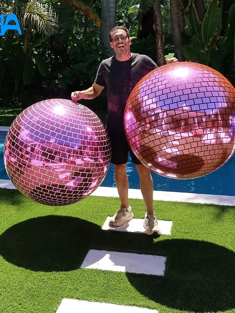 Nouvelles couleurs! Grands boules Disco gonflables, ballon miroir géant, grande sphère Disco suspendue en PVC réutilisable et brillante pour fête