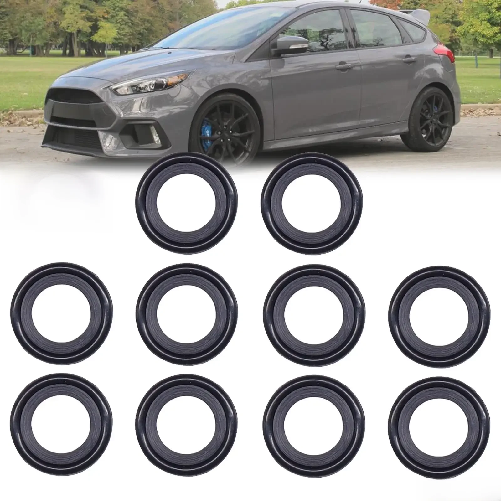 10x joints de bouchon de vidange d'huile pour Ford Fiesta Mondeo Transit Focus c-max Mazda Volvo 1005593 Joint de rondelles de vis de carter d'huile 13X22X3mm