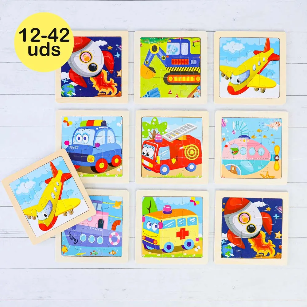 Lote de 12 a 42 unidades de puzzle, Puzzle para manualidades, Juegos de transportes, Recuerdos para fiestas, Regalantes Store