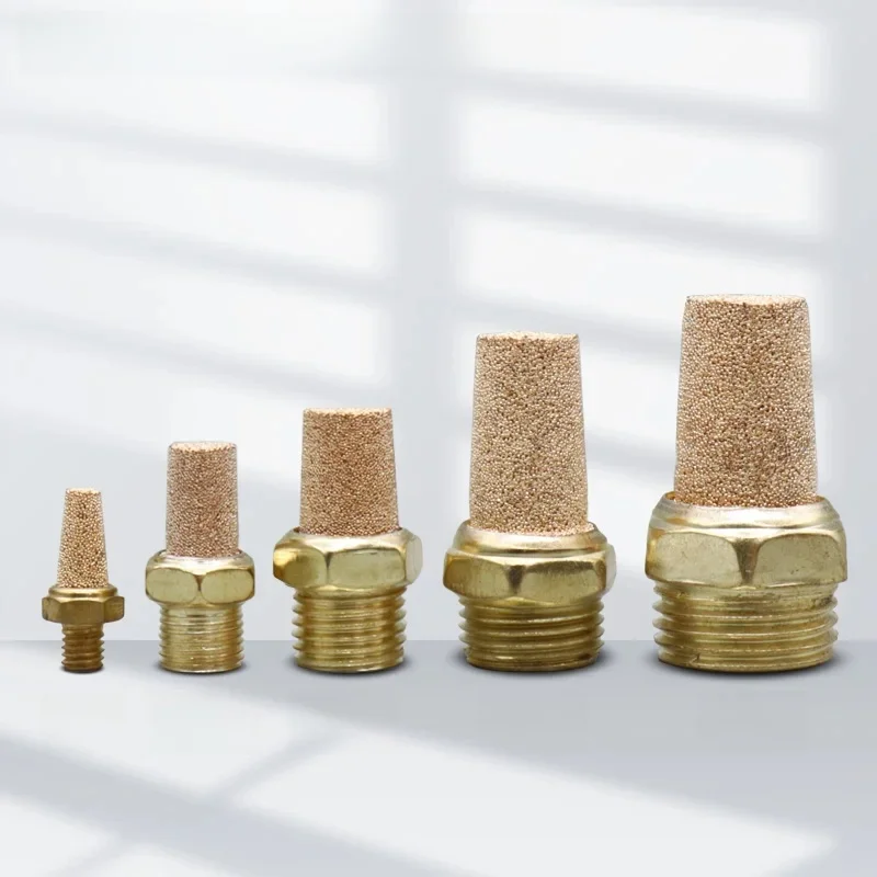 Silencieux pneumatique en laiton BSL-M5 1/8 1/4 3/8 1/2 à filetage mâle, raccord silencieux pneumatique, filtre anti-bruit, réducteur de bruit, connecteur