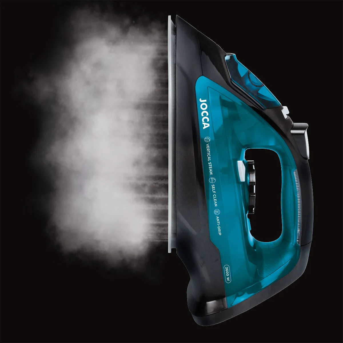 Jocca steam iron for clothes: horizontal and electric, with 2600W, steam stroke, ceramic sole, self-cleaning, anti-drip and anti-drip system for