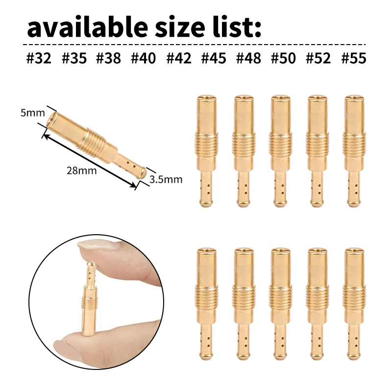 JSRAOIMG Injector Nozzle # 32 35 38 40 42 45 48 50 52 55 Carburetor Slow/Pilot Jet For GY6 PWK CVK PE Keihin OKO PWM KOSO Polini