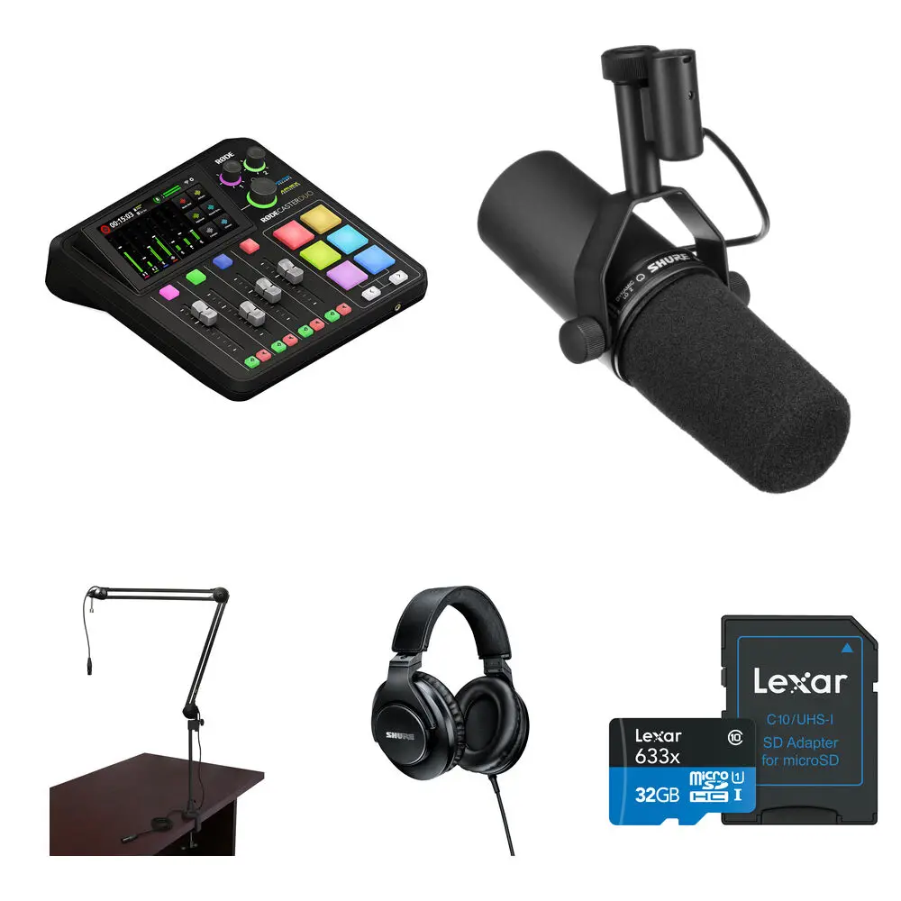 Brand New RODE RODECaster Duo Podcasting Kit with SM7B Mic, Broadcast Arm & Headphones