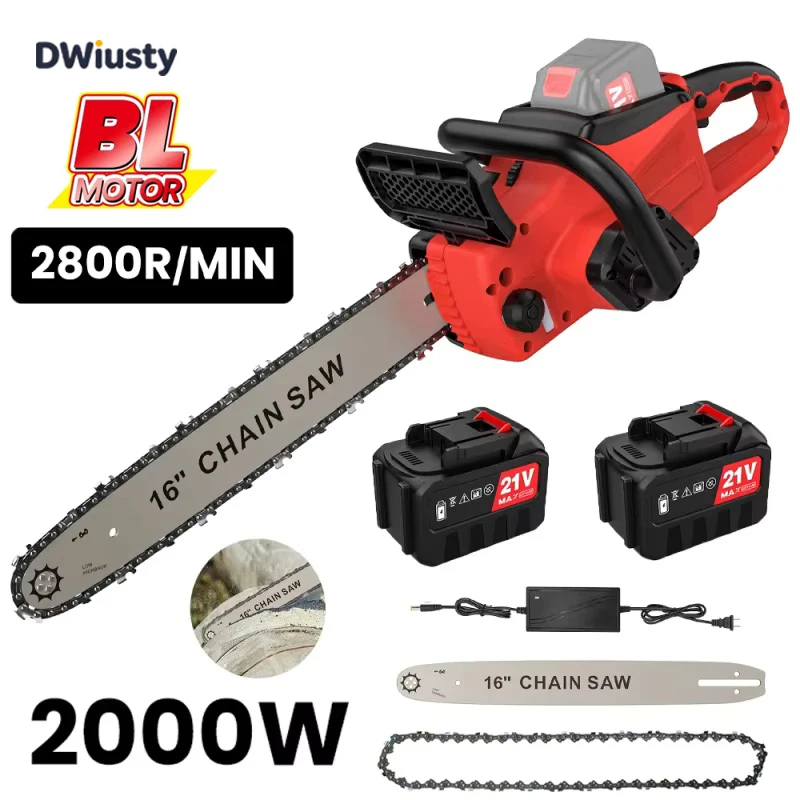 DWiusty – tronçonneuse électrique sans fil de 16 pouces, outil électrique pour le travail du bois, coupe-jardin portatif pour batterie Makita