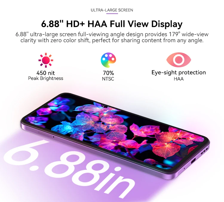 IIIF150 Action A5Pro Phone Android 15 Go Smartphone 12GB RAM 256GB ROM 6.8inch HD+ HAA Display Dual Screen Design 5100mAh Batter