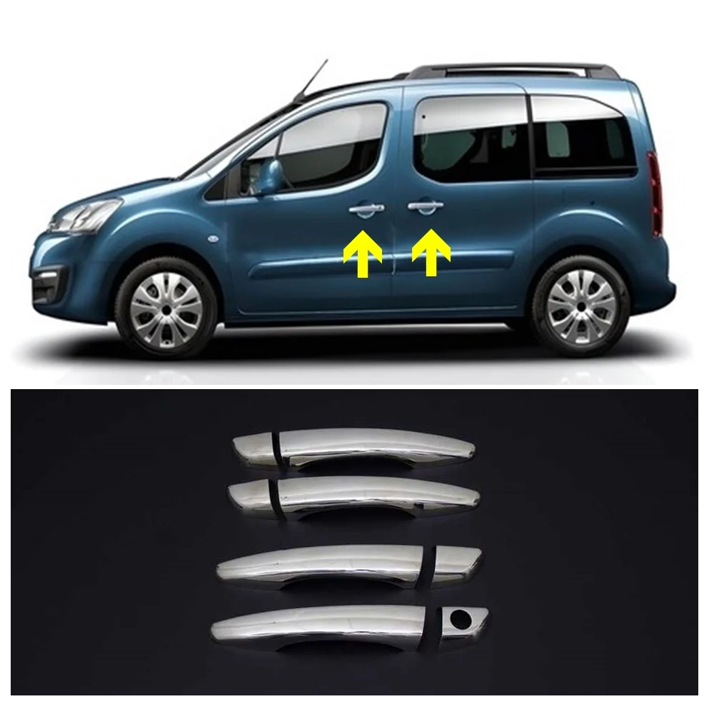 

For Citroen Berlingo 3 Chrome Door Handle 4 Door 8 Pcs Between 2019-2023. Stainless Steel. A + Quality. Automotive Accessories