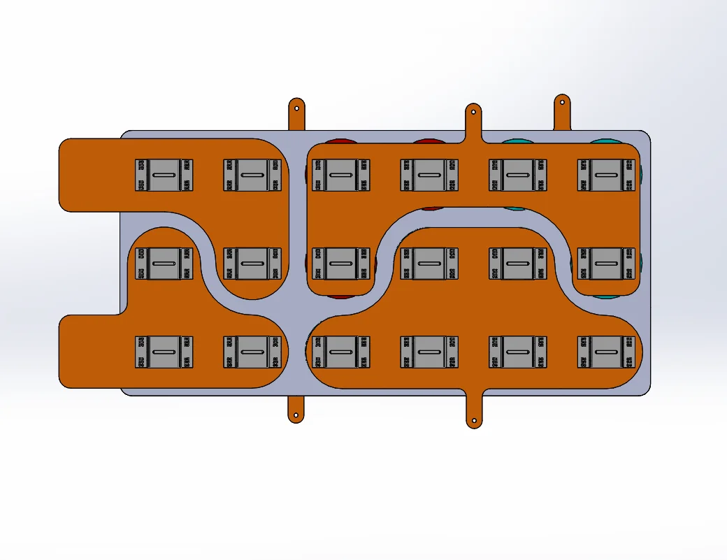 WELLGO 5SET Copper Plated Nickel Sheet Terminal Block Connector 21700 Battery Nickel-Plated 6S3P 22.2MM Spacing Copper Busbars